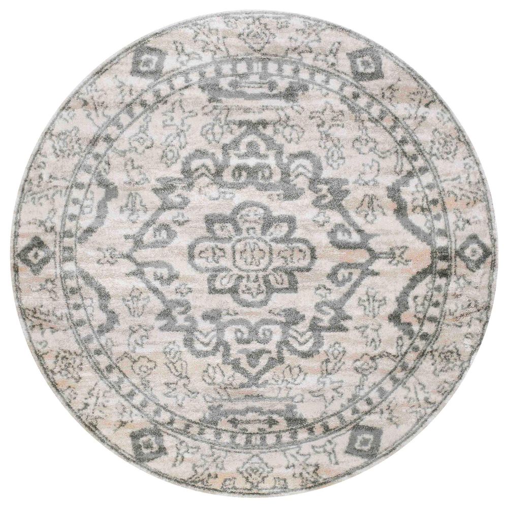 Radici USA Castle 3790 5"3" Round Bone Area Rug, , large