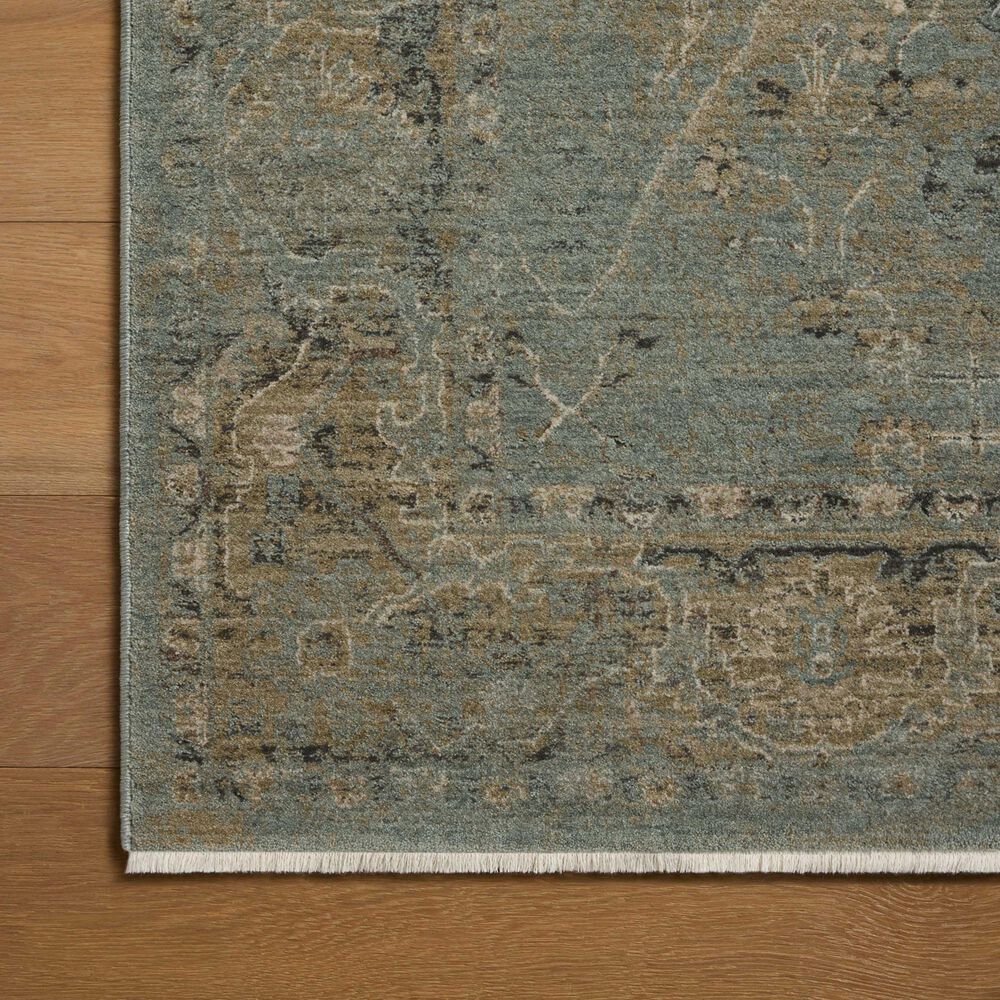 Loloi Briar Aqua and Olive 5'3" x 7'6" Area Rug, , large