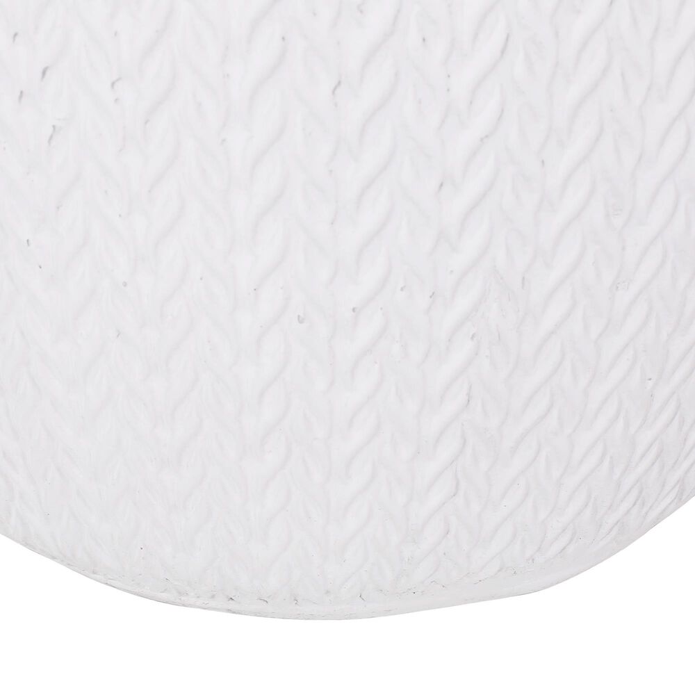 Hearth and Haven Round Patio Side Table with Braided Pattern in Antique White, , large