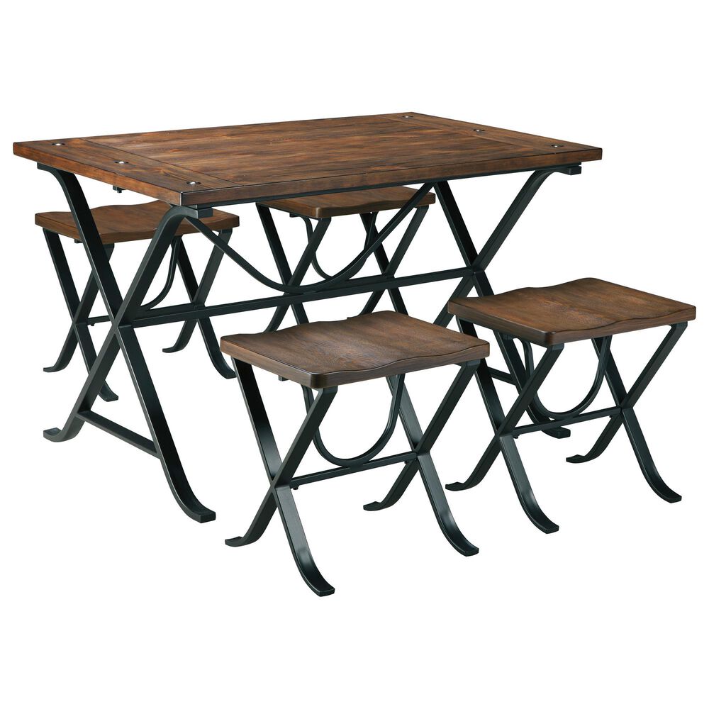 Signature Design by Ashley Freimore 5-Piece Dining Set in Medium Brown, , large
