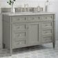 James Martin Vanities Brittany 48" Single Bathroom Vanity in Urban Gray with 3 cm Eternal Jasmine Pearl Silestone Top, Rectangular Sink and FreePower Wireless Charger, , large
