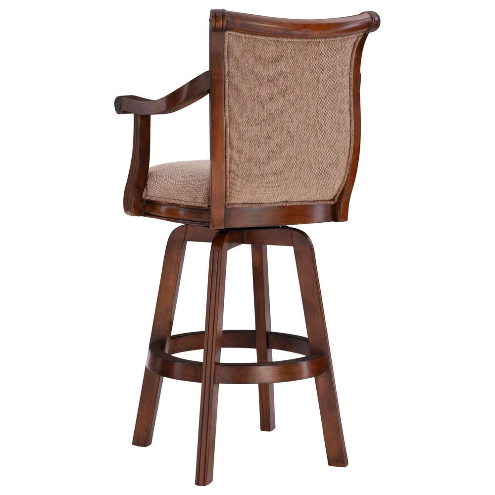 Linon Home Decor Brandon Swivel Bar Stool in Cherry, , large