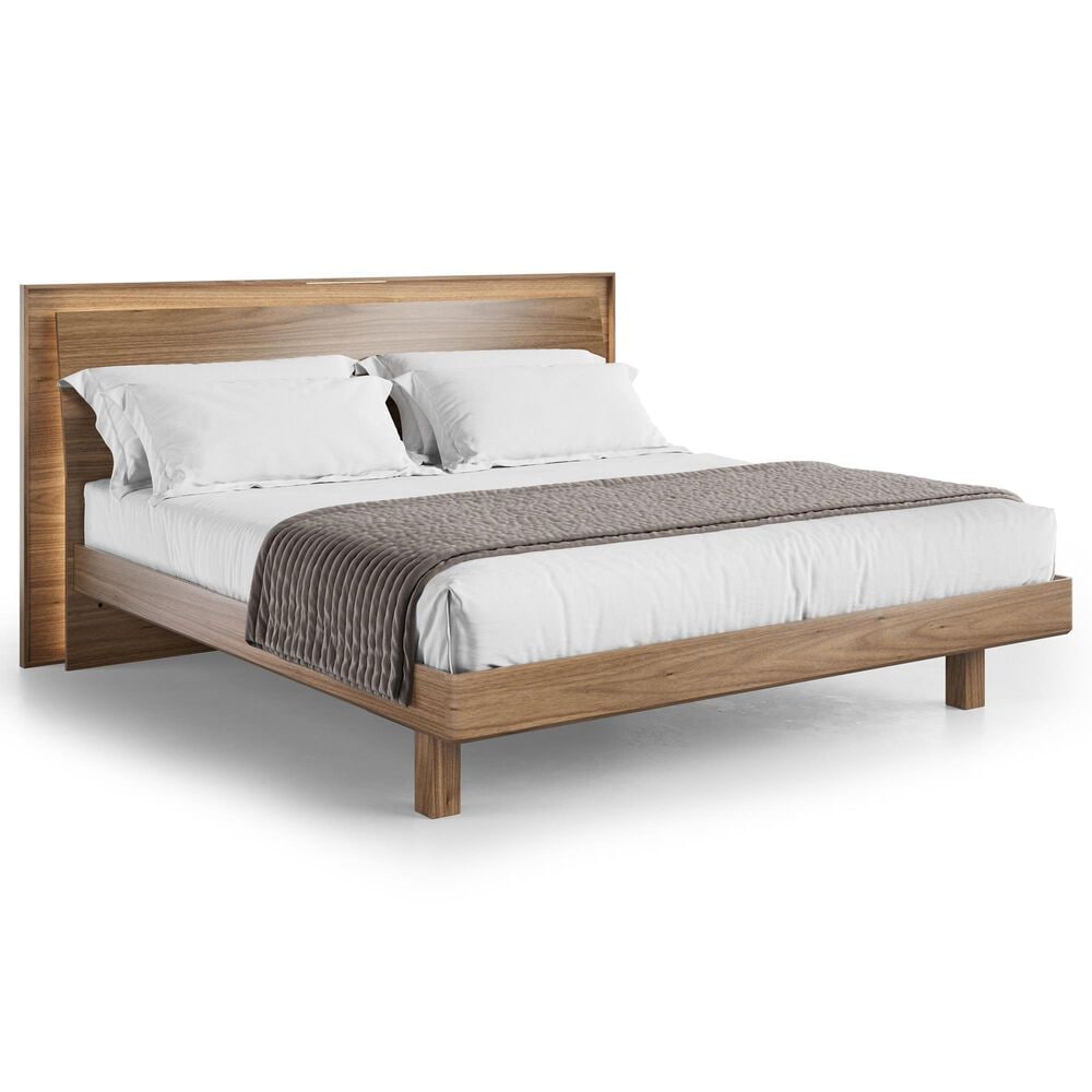 BDI Kava King Platform Bed and Two Nightstands in Natural Walnut, , large