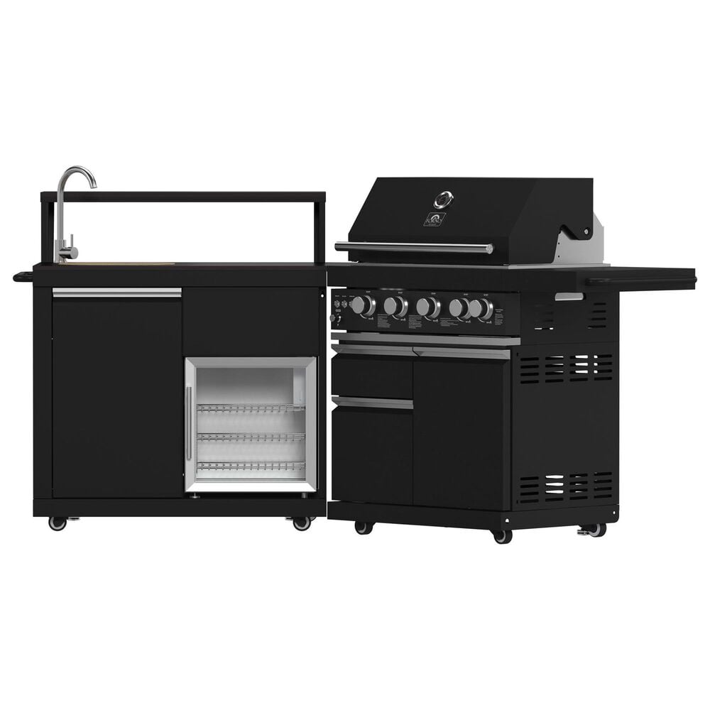 Forno All'Aperto 2-Piece Outdoor Kitchen Grill Set with Bar and Beverage Center in Black, , large