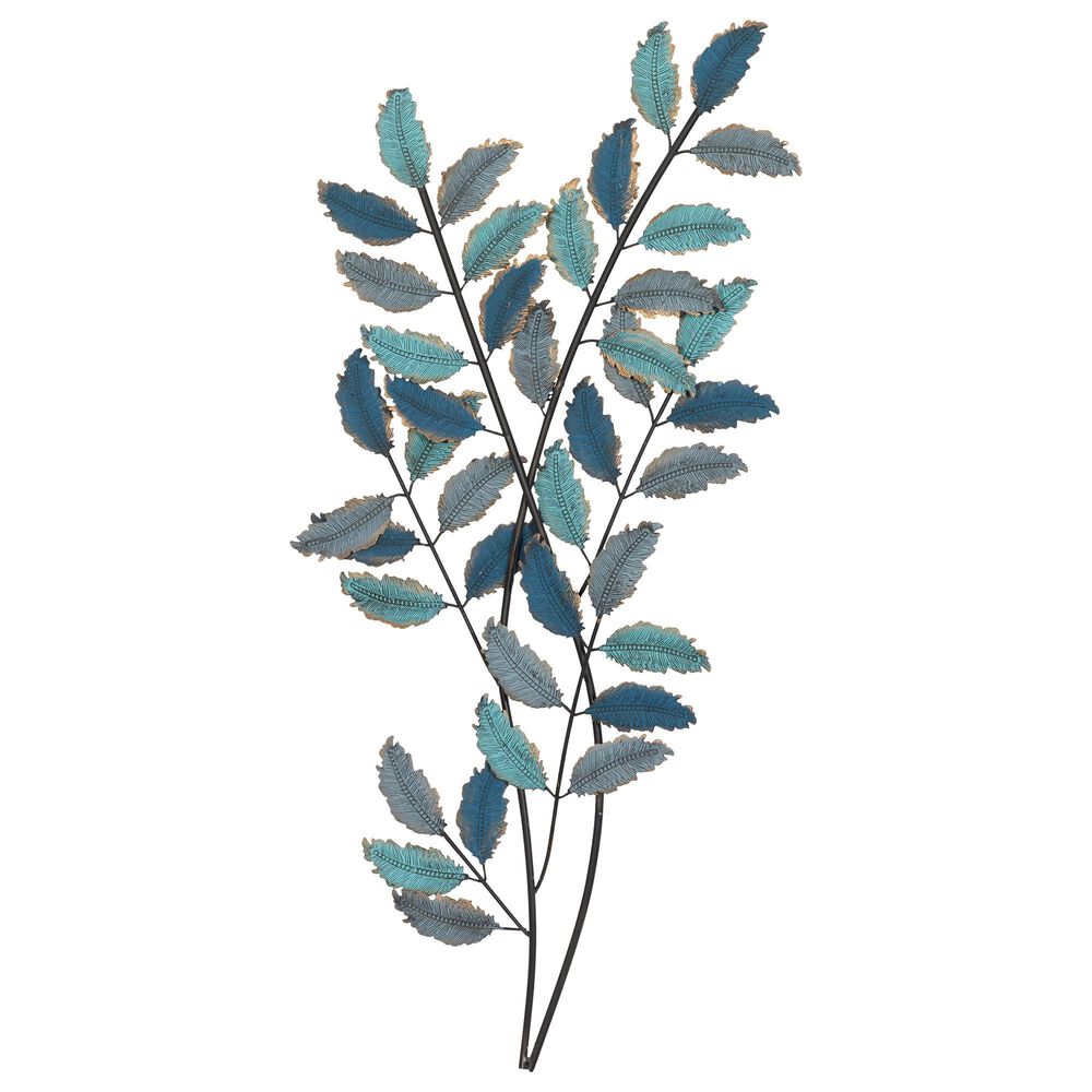 Maple and Jade Floral Wall Decor in Blue, Black and Green, , large