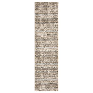 Oriental Weavers Atlas Stripe 747E0 8"6" x 22"7" White Runner, , large