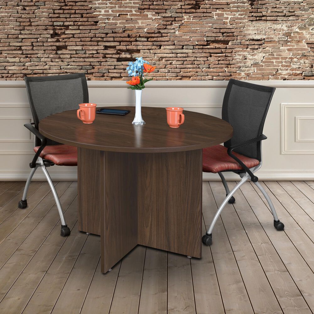 Regency Global Sourcing Legacy 3.5' Round Conference Table in Neo Walnut, , large