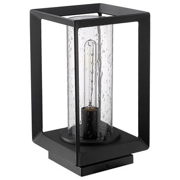 Golden Lighting Smyth 1-Light Outdoor Pier Mount with Seeded Glass Shade in Natural Black, , large