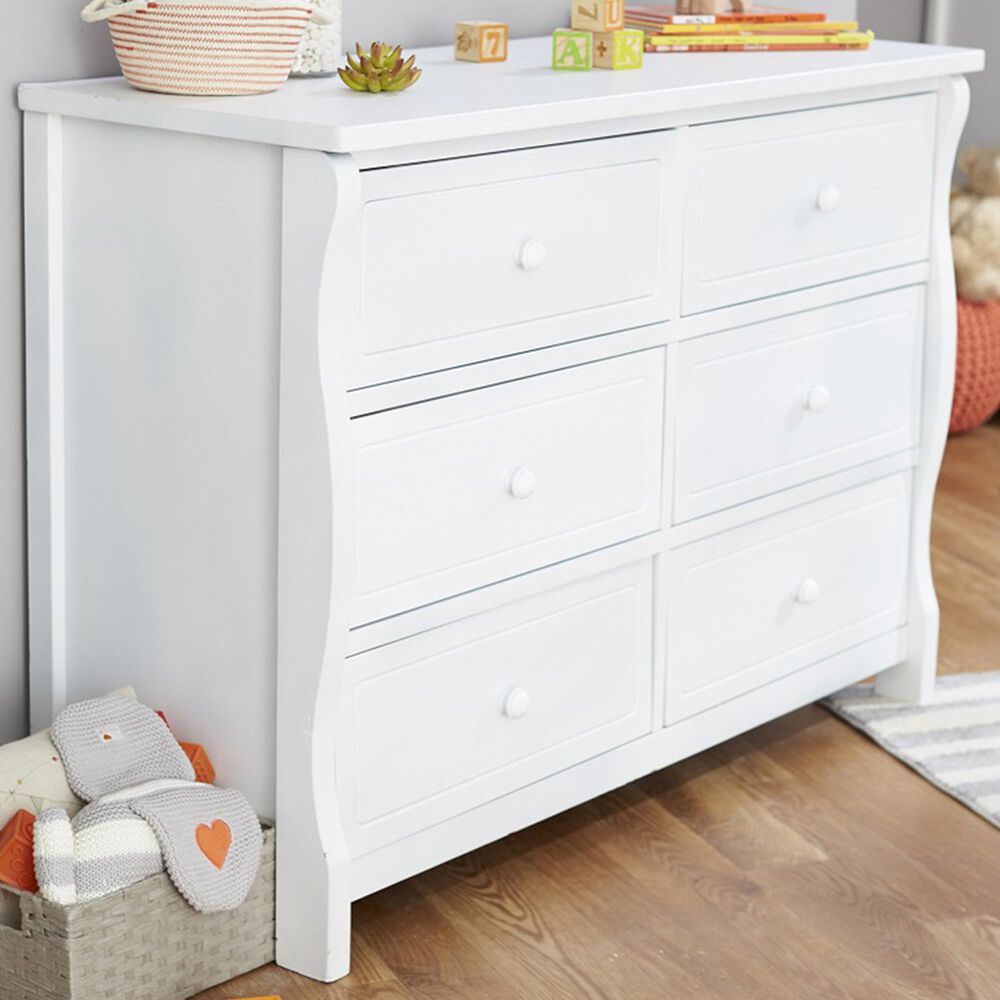 Sorelle Princeton 6-Drawer Double Dresser in White, , large