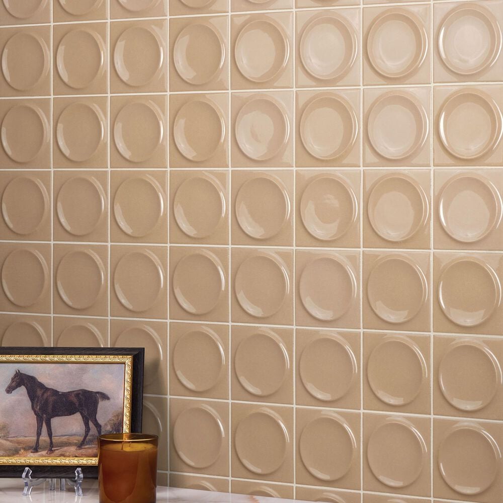 Dal-Tile Nu Bare Caramel 4" x 4" Square Circle Ceramic Tile, , large