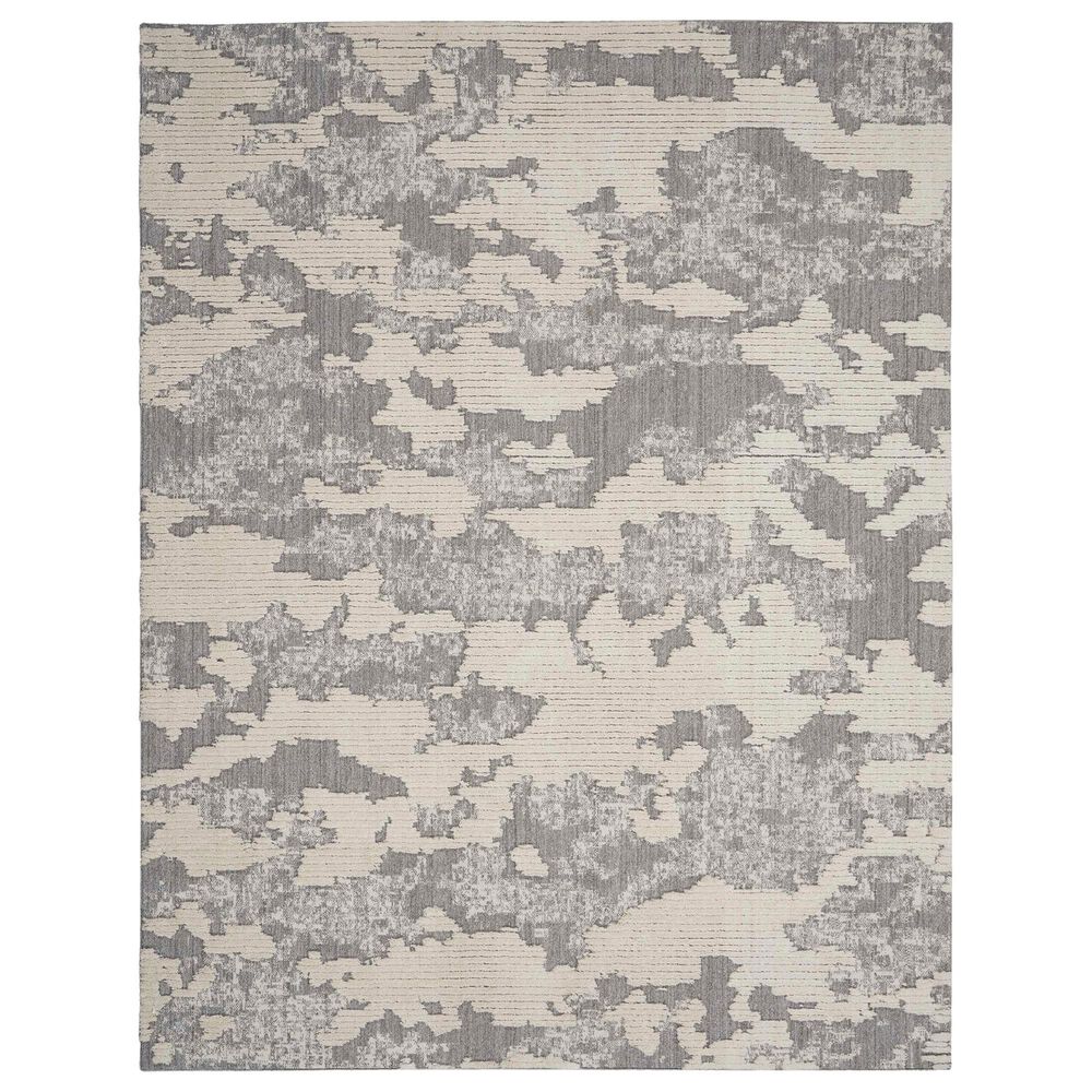 Nourison Zermatt ZER01 9" x 12" Grey and Ivory Area Rug, , large