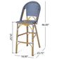 Hearth and Haven Outdoor Wicker French Barstool with Brown Aluminum Frame in Teal Blue (Set of 2), , large
