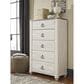Ashley Willowton 5 Drawer Chest in White Washed, , large