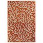 Central Oriental Terrace Tropic Allover Coral 7"10" x 9"10" Tangerine Area Rug, , large