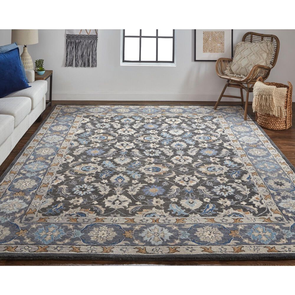 Feizy Rylan 5&#39; x 8&#39; Charcoal Area Rug, , large