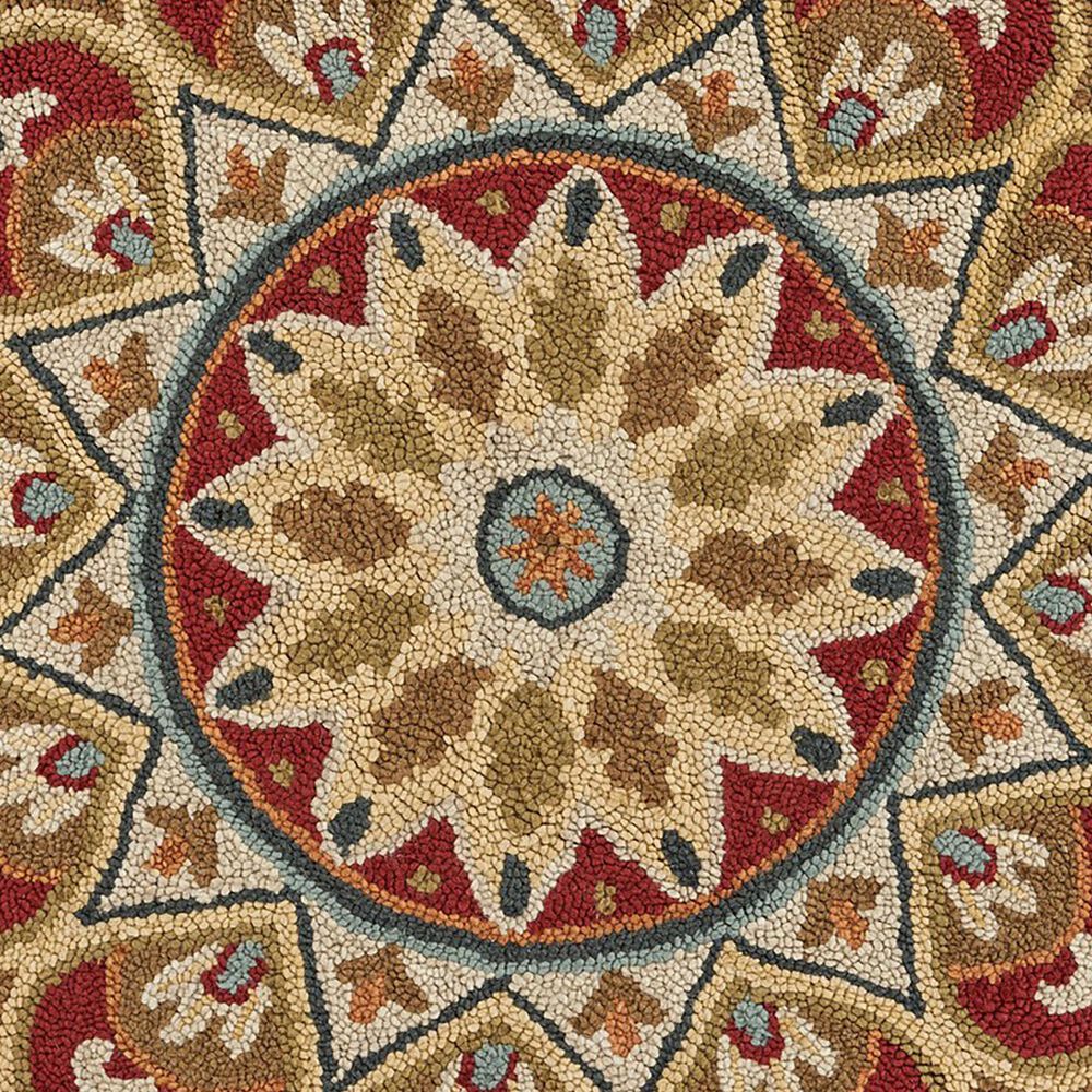 L&amp;R Resources Sinuous Sunflower 4&#39; Scalloped Red Area Rug, , large