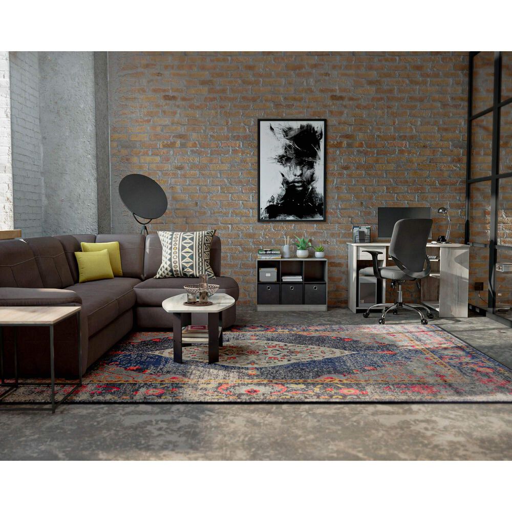 HOMLUX 6-Cube Bookshelf Bookcase with Storage Bins in French Oak, , large