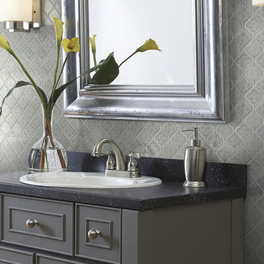 Shaw Geoscape Lantern Light Grey 10.83" x 11.81" Ceramic Mosaic Sheet, , large
