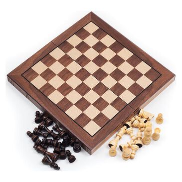 Timberlake Folding Book Style Chess Game in Walnut, , large