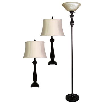 Flair Industries Floor and Table Lamp Set in Madison Bronze (Set of 3), , large