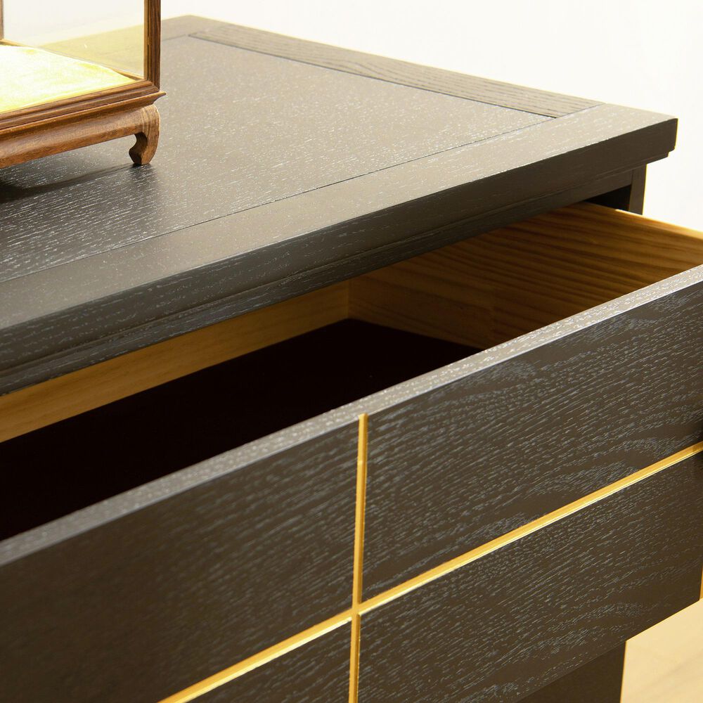 Jennifer Taylor Home Kingsly Storage Chest in Espresso Black and Gold, , large
