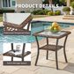 Hearth and Haven Outdoor Square Side Table with Glass Top in Brown, , large