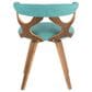 Lumisource Gardenia Swivel Arm Chair with Teal Upholstered in Walnut, , large
