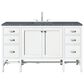 James Martin Vanities Addison 60" Single Bathroom Vanity in Glossy White with 3 cm Parisien Bleu Quartz Top and Rectangular Sink, , large