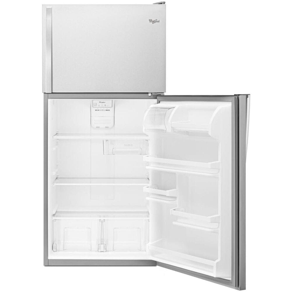 Whirlpool 18 Cu. Ft. Top Freezer Refrigerator with Flexi Slide Bin in Monochromatic Stainless Steel, , large