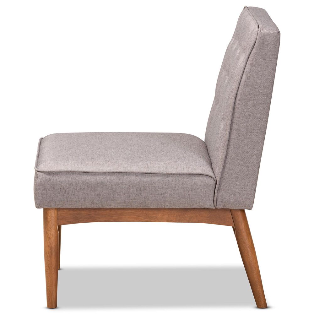 Baxton Studio Riordan Side Chair with Grey Cushion in Walnut Brown, , large