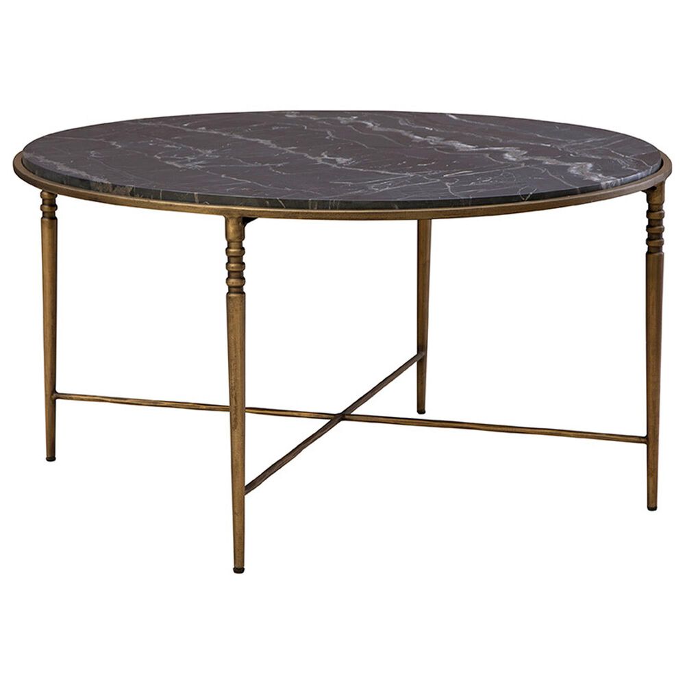 Timeless Designs Evry Cocktail Table in Dark Slate Gray and Antique Brass, , large