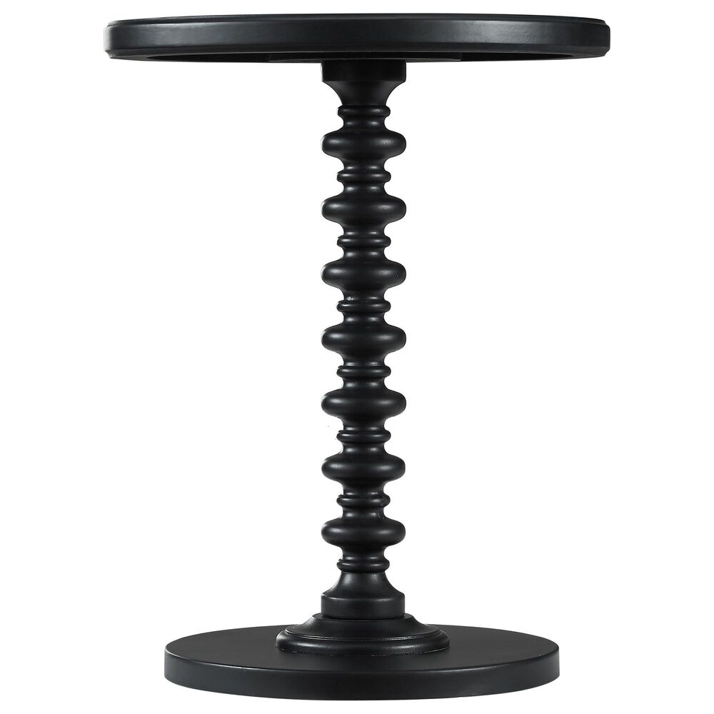 Linon Home Decor Aurora Round Side Table in Black, , large