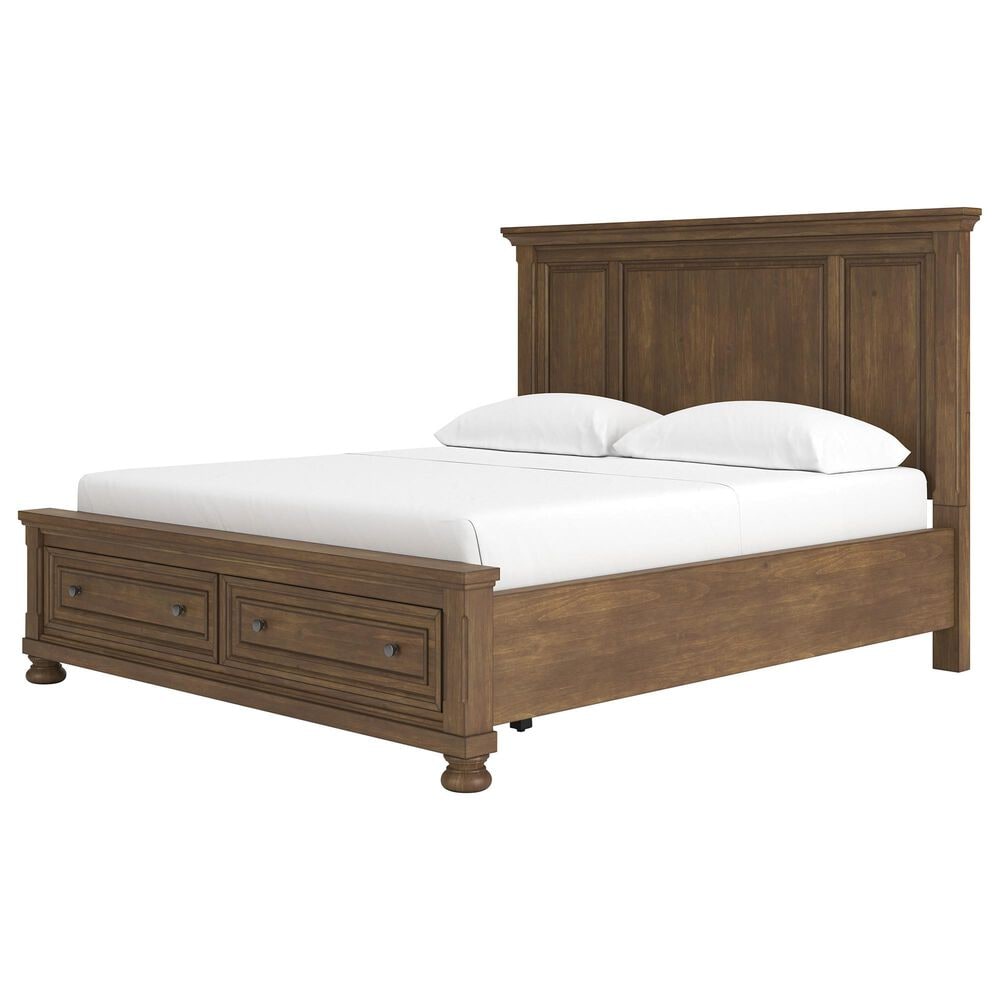 Ashley Feddinger California King Panel Storage Bed in Chestnut Brown, , large