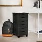 Linon Home Decor Cary 6-Drawer Rolling Cart in Black, , large