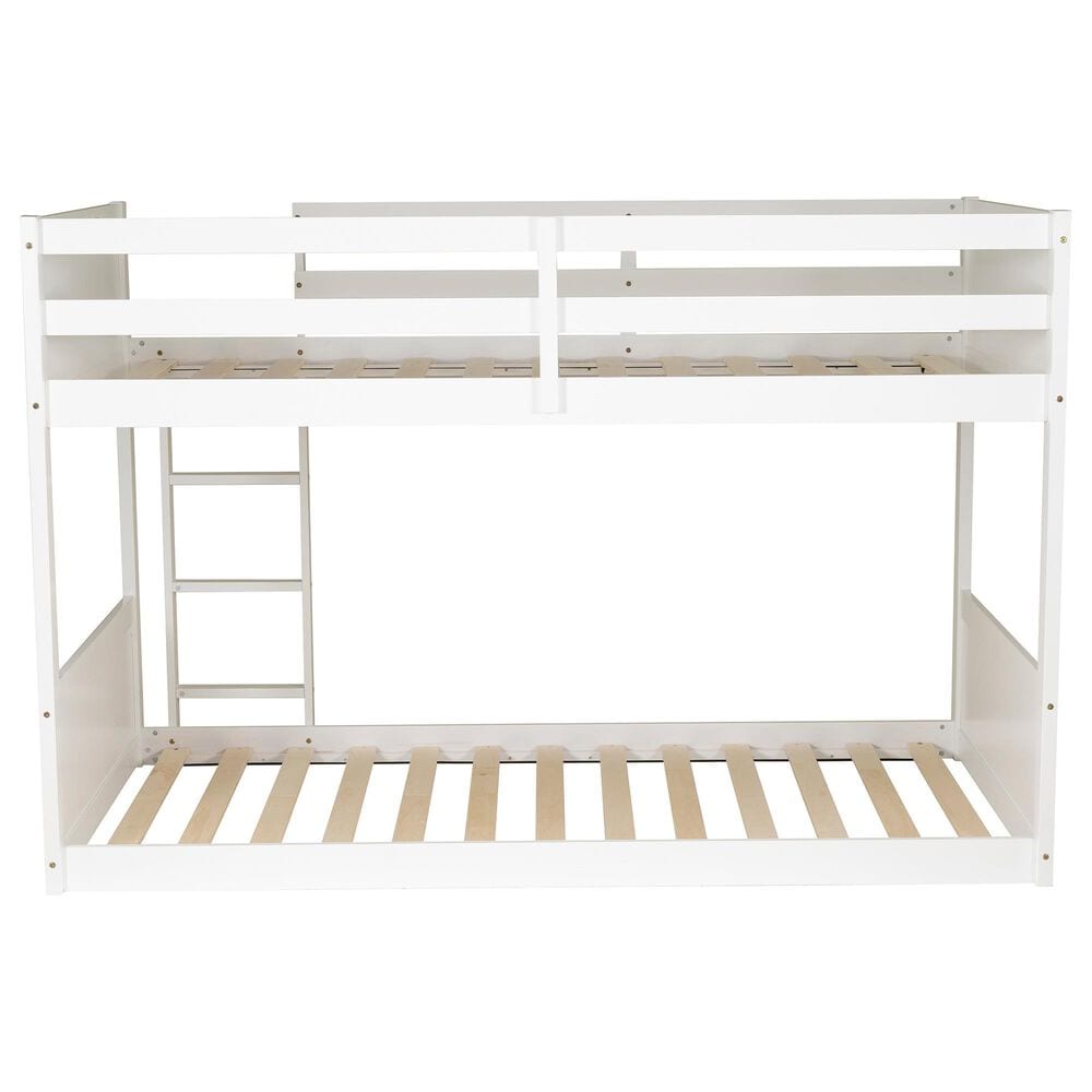 Linden Boulevard Dalton Low Profile Twin Bunk Bed in White, , large