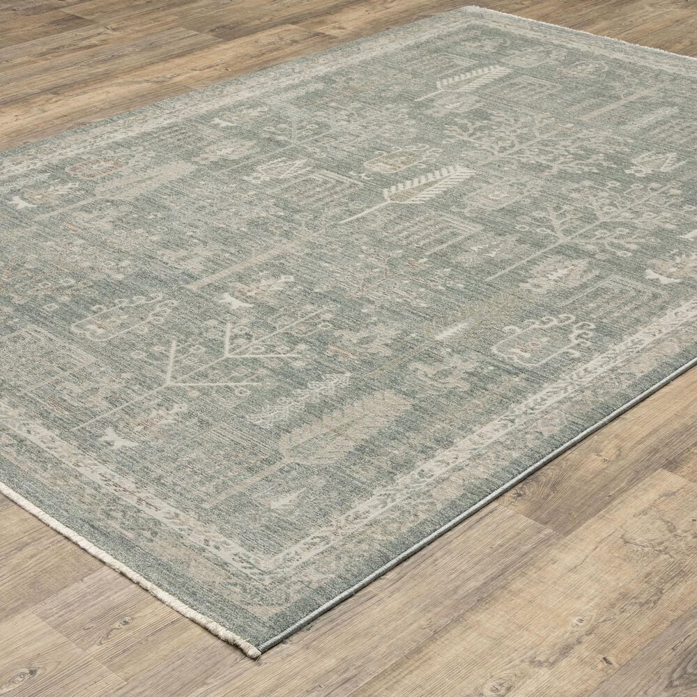 Oriental Weavers Keaton Green and Beige 3&#39;3&quot; x 5&#39; Area Rug, , large