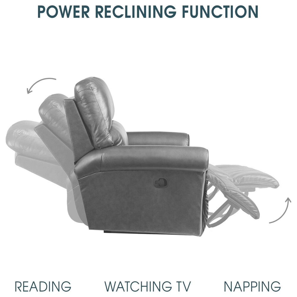 Blue River Estelle 2-Piece Power Reclining Sofa Set in Gunmetal, , large