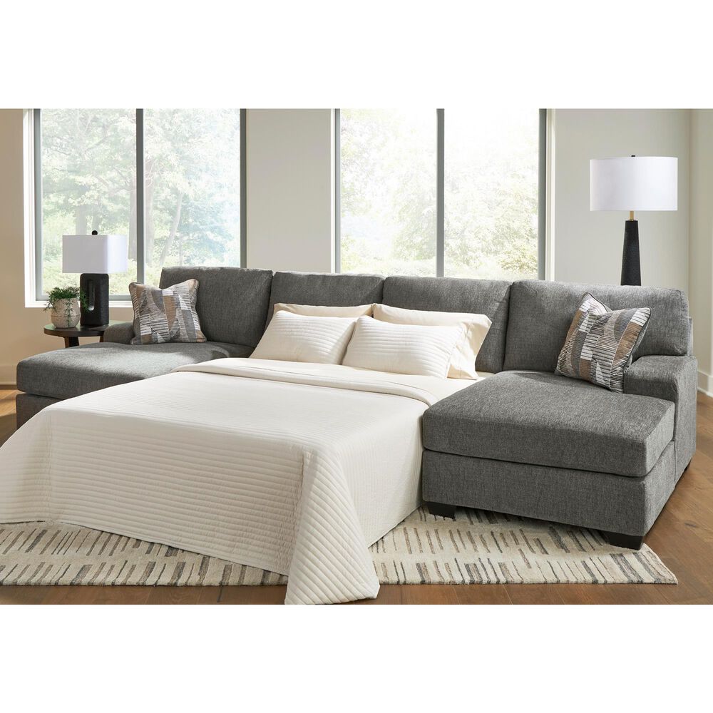 Ashley Clarington 3-Piece Sleeper Symmetrical Sectional with Double Chaise in Greystone, , large