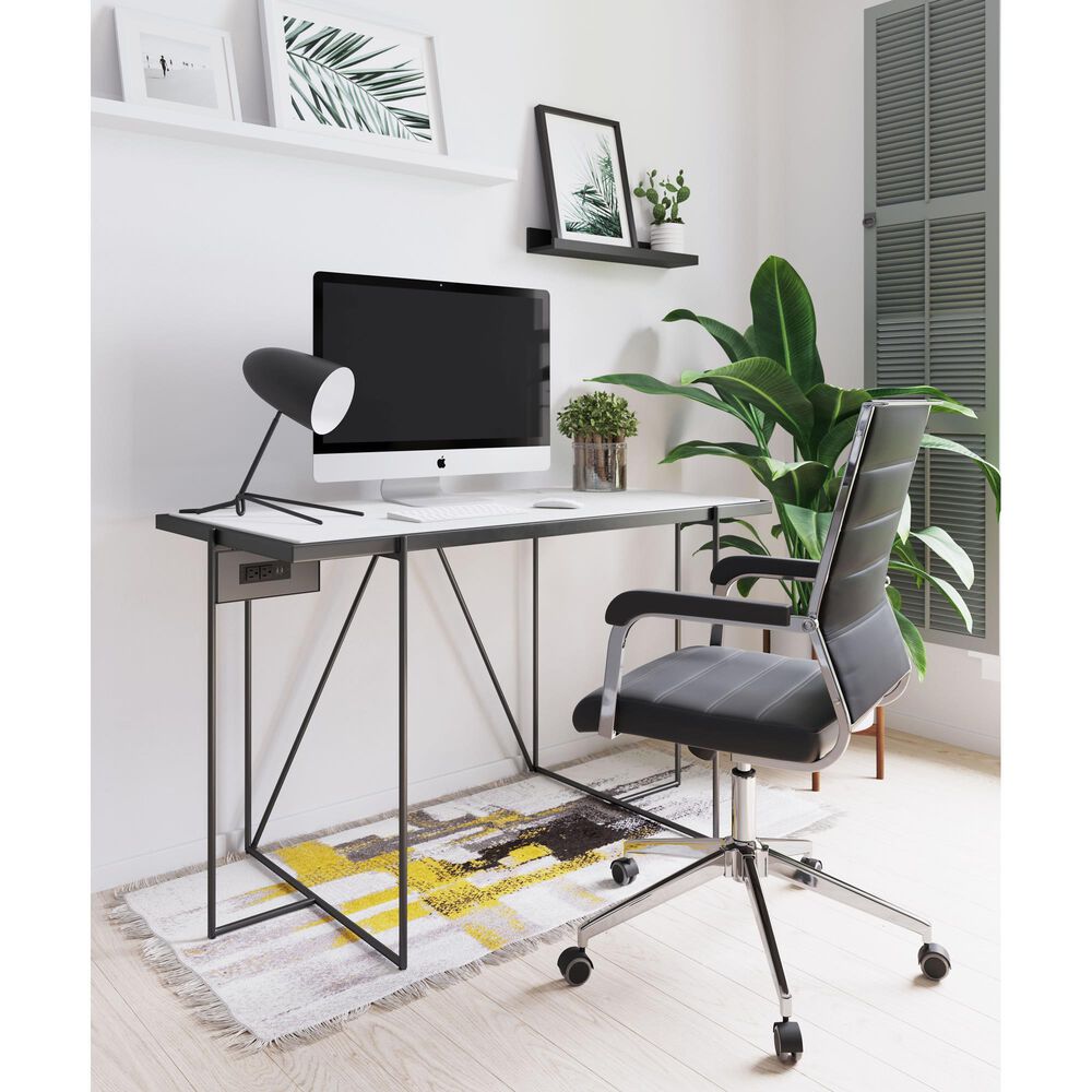 Zuo Modern Liderato Office Chair in Black and Silver, , large