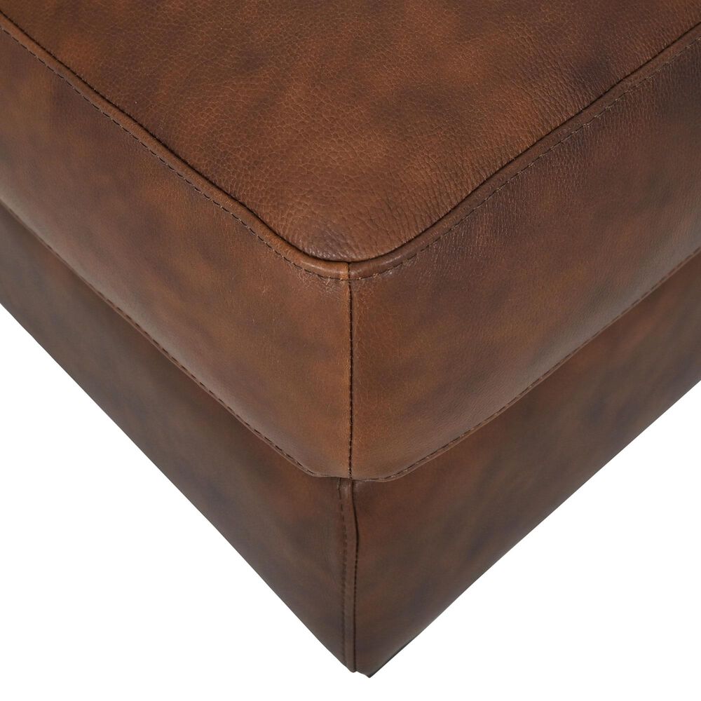 Softline Carusso Leather Ottoman in Whiskey, , large