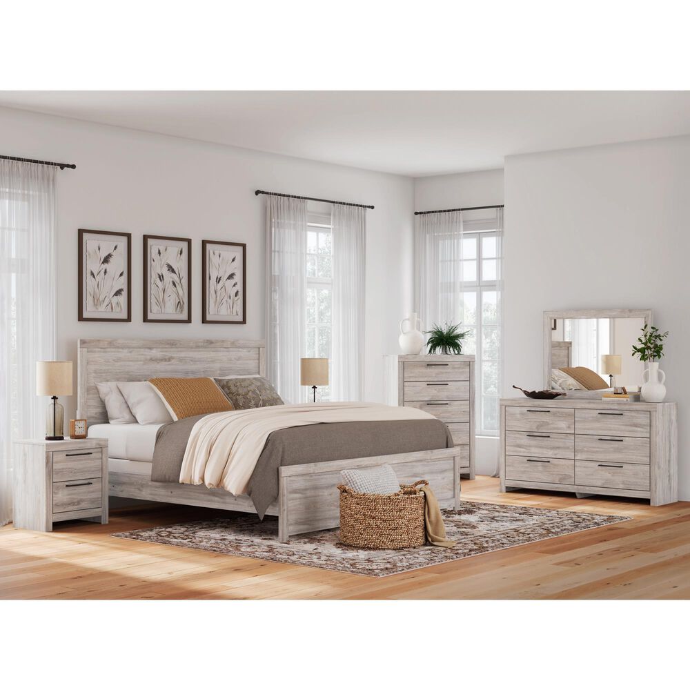 Ashley Broachmyn King Bed with Dresser and Nightstand in Light Gray, , large