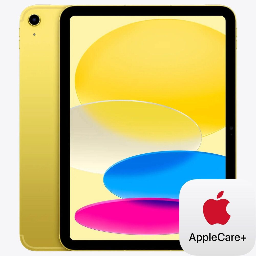 Apple 10.9" iPad (10th Gen.) Wi-Fi Cellular - 64GB - Yellow with 2-Year AppleCare+, , large