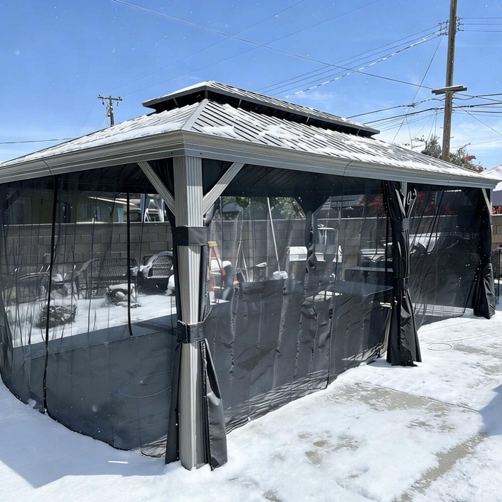 HOMLUX 12'X20' Hardtop gazebo with double roof in Bronze in Gray, , large
