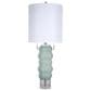 Classy Art Wholesalers Oceanic Wave Glass and Crystal Table Lamp in Mist Blue, , large