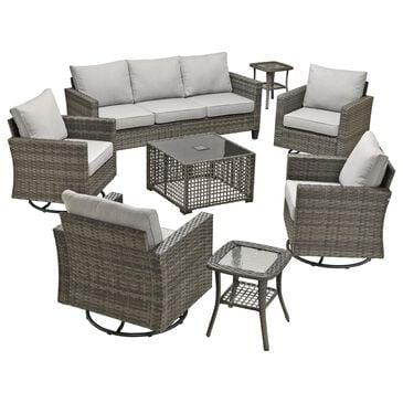 HOMLUX 8-Piece Outdoor Patio Furniture Set in Grey, , large