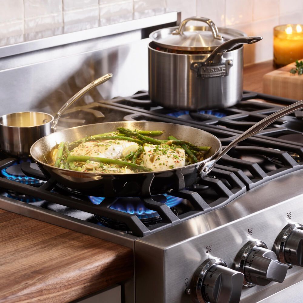 Viking Range 3 Series 30" Self-Cleaning Dual Fuel Range in November Sky, , large