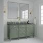 James Martin Vanities Brittany 60" Double Bathroom Vanity in Smokey Celadon with 3 cm Charcoal Soapstone Quartz Top and Rectangular Sinks, , large