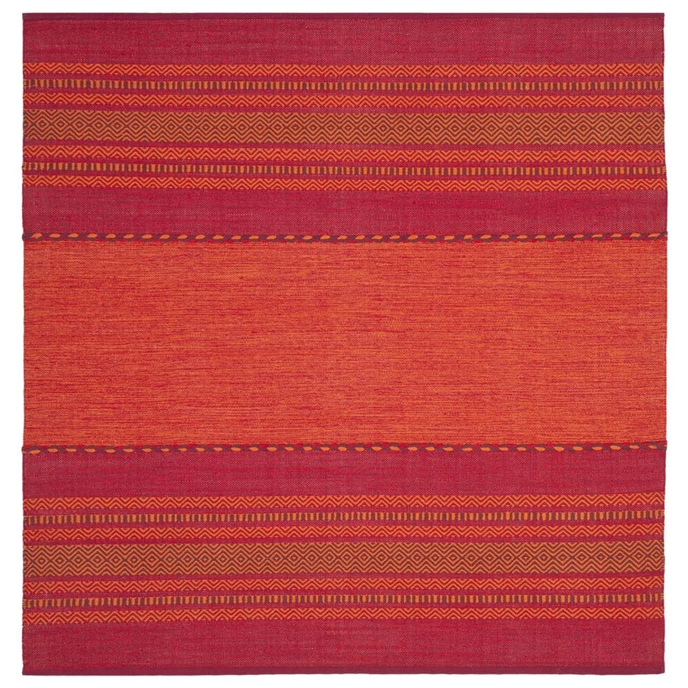 Safavieh Montauk MTK215A 6" Square Orange and Red Area Rug, , large