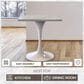 Leisuremod LeisureMod Verve Collection 36 Square Dining Table, Brushed Base with Laminated White Marbleized Top, , large