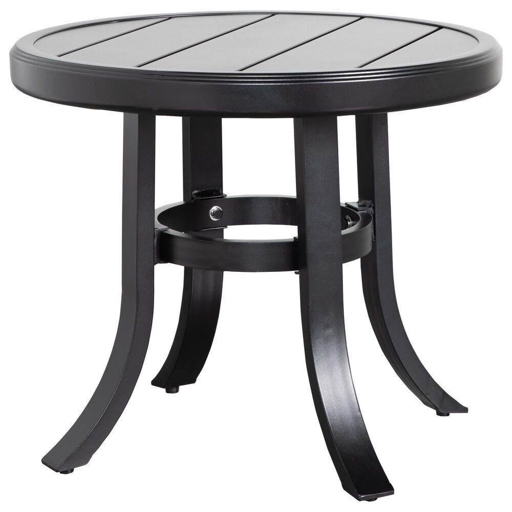 Crown Garden Alexandria 24" Round End Table in Matte Black, , large